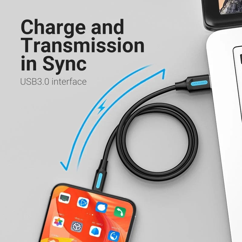Vention Кабел USB 3.0 A M / USB-C M 0.25m - COZBC