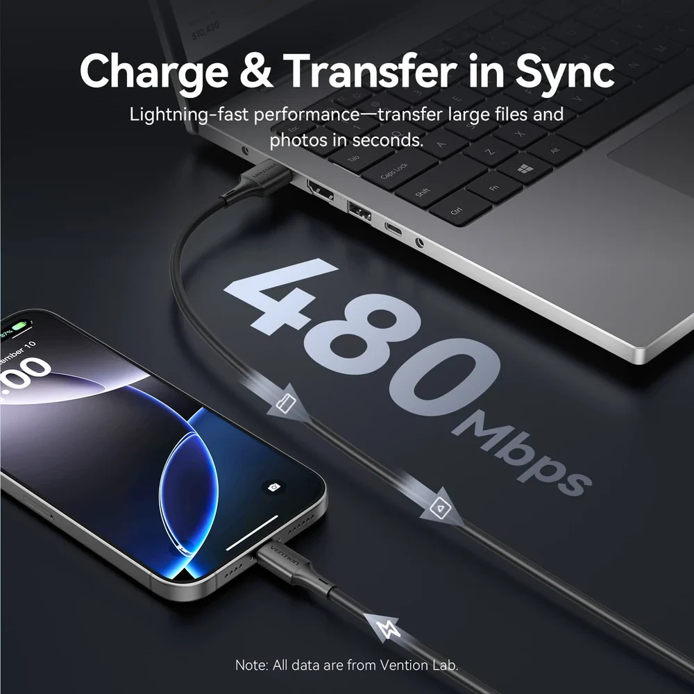 Vention Кабел USB 2.0 AM / USB-C M 0.25m - TRQBAC