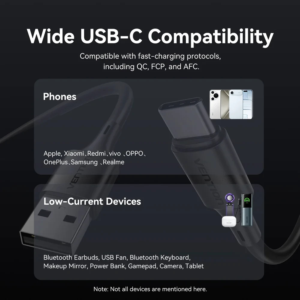 Vention Кабел USB 2.0 AM / USB-C M 0.25m - TRQBAC