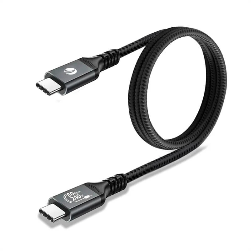 VCom кабел Cable Thunderbolt 5 / USB4 - USB-C 80Gbps PD240W 0.6m Black - CU584M-0.6m