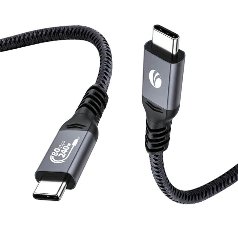VCom кабел Cable Thunderbolt 5 / USB4 - USB-C 80Gbps PD240W 1m Black - CU584M-1m