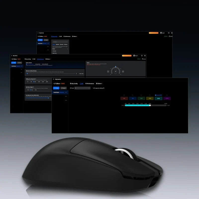 MCHOSE професионална геймърска мишка L7 Pro White - Wireless Gaming Mouse - Dual 8K, Kailh Optical