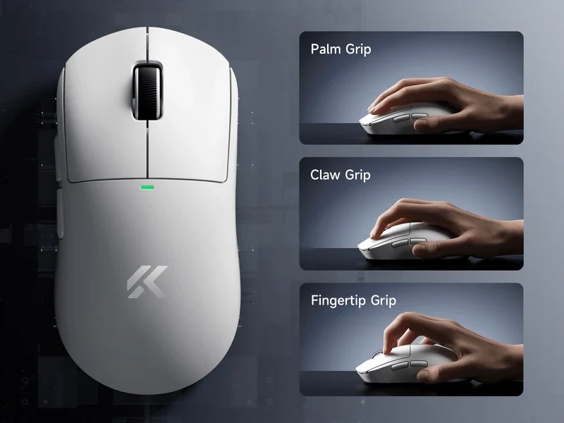 MCHOSE професионална геймърска мишка A5 V3 Black - Ultralight 8K Wireless Mouse, Omron Mechanical Switches