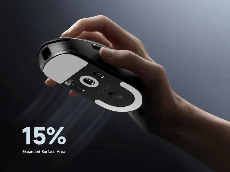 MCHOSE професионална геймърска мишка A5 V3 Black - Ultralight 8K Wireless Mouse, Omron Mechanical Switches
