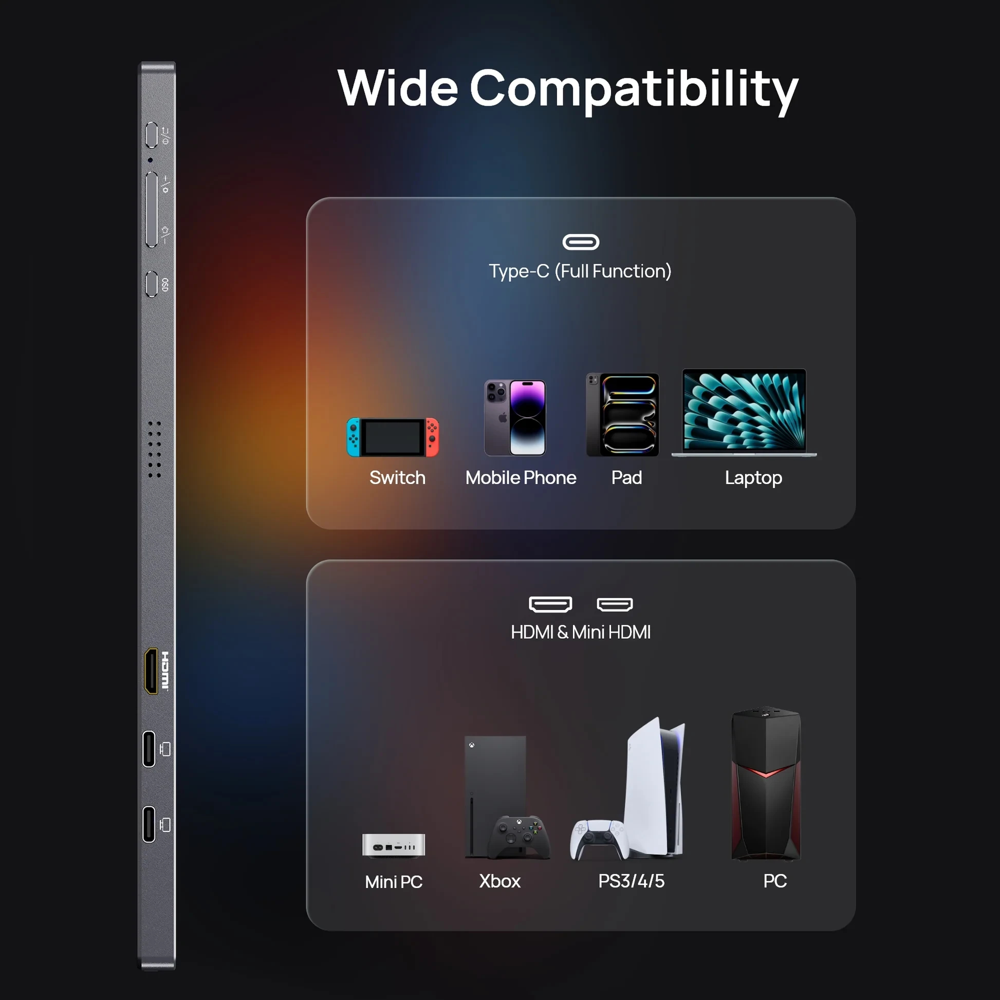 Arzopa преносим монитор Portable Monitor - Z1C - 16.1", 60Hz, IPS, Grey