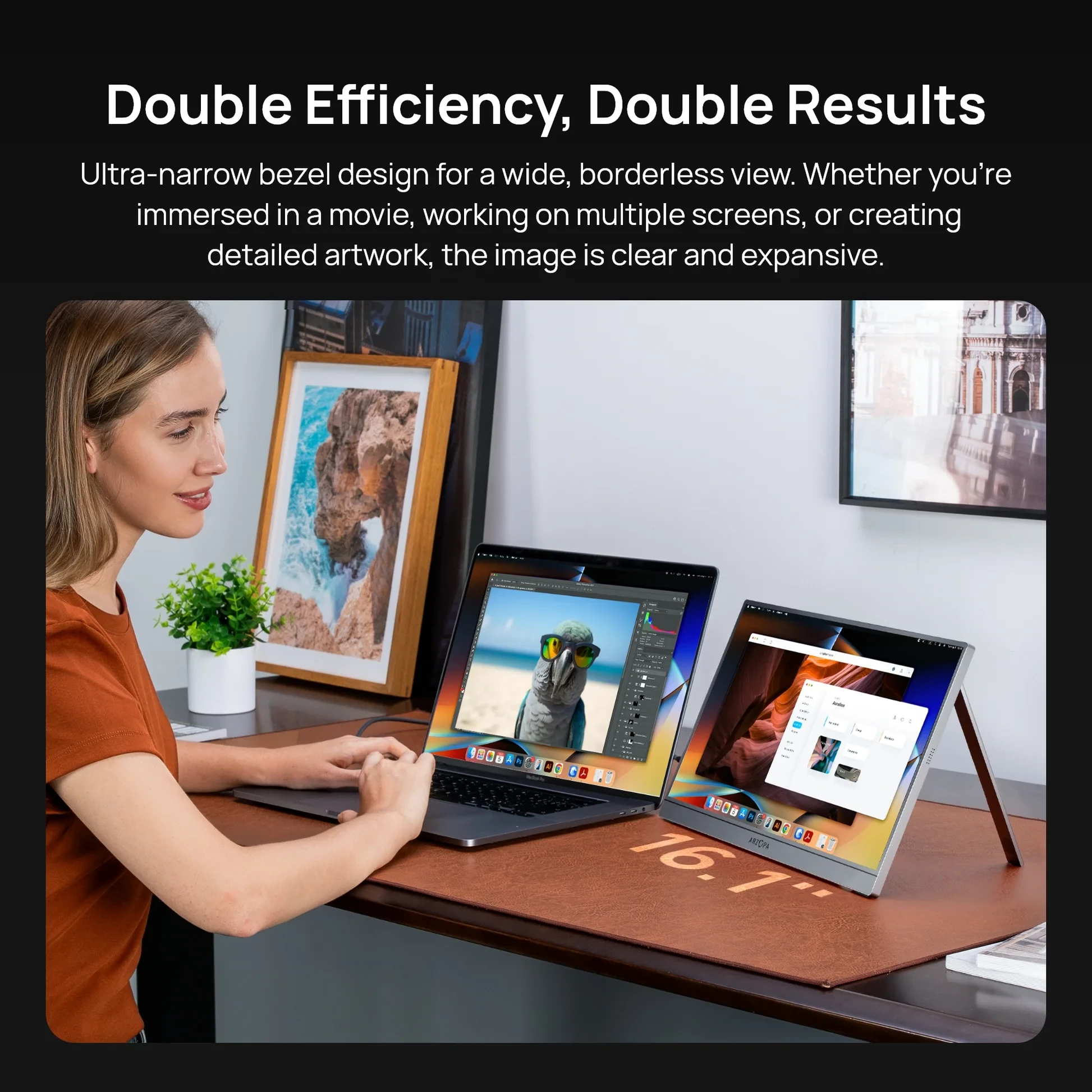 Arzopa преносим монитор Portable Monitor - Z1C - 16.1", 60Hz, IPS, Grey