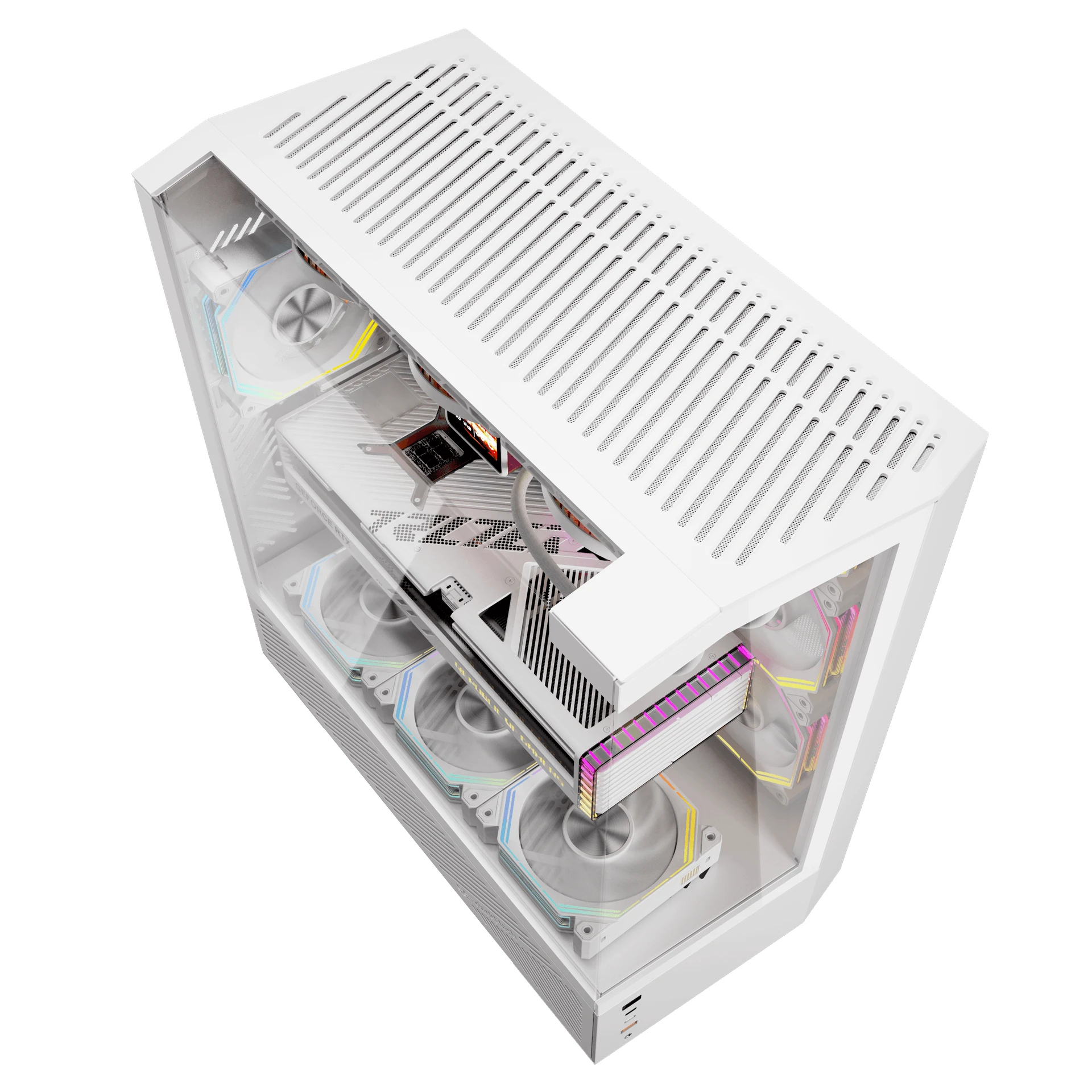 Darkflash кутия Case ATX - DY460 White - 4 x 120 mm A-RGB fans included, USB-C