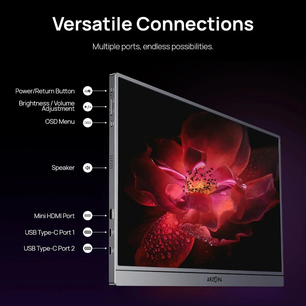 Arzopa преносим монитор Portable Monitor - A1 Pro - 15.6", 60Hz, IPS