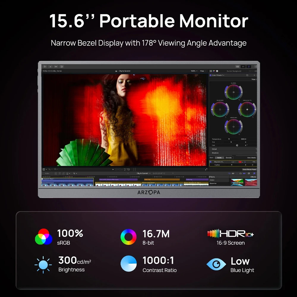 Arzopa преносим монитор Portable Monitor - A1 Pro - 15.6", 60Hz, IPS