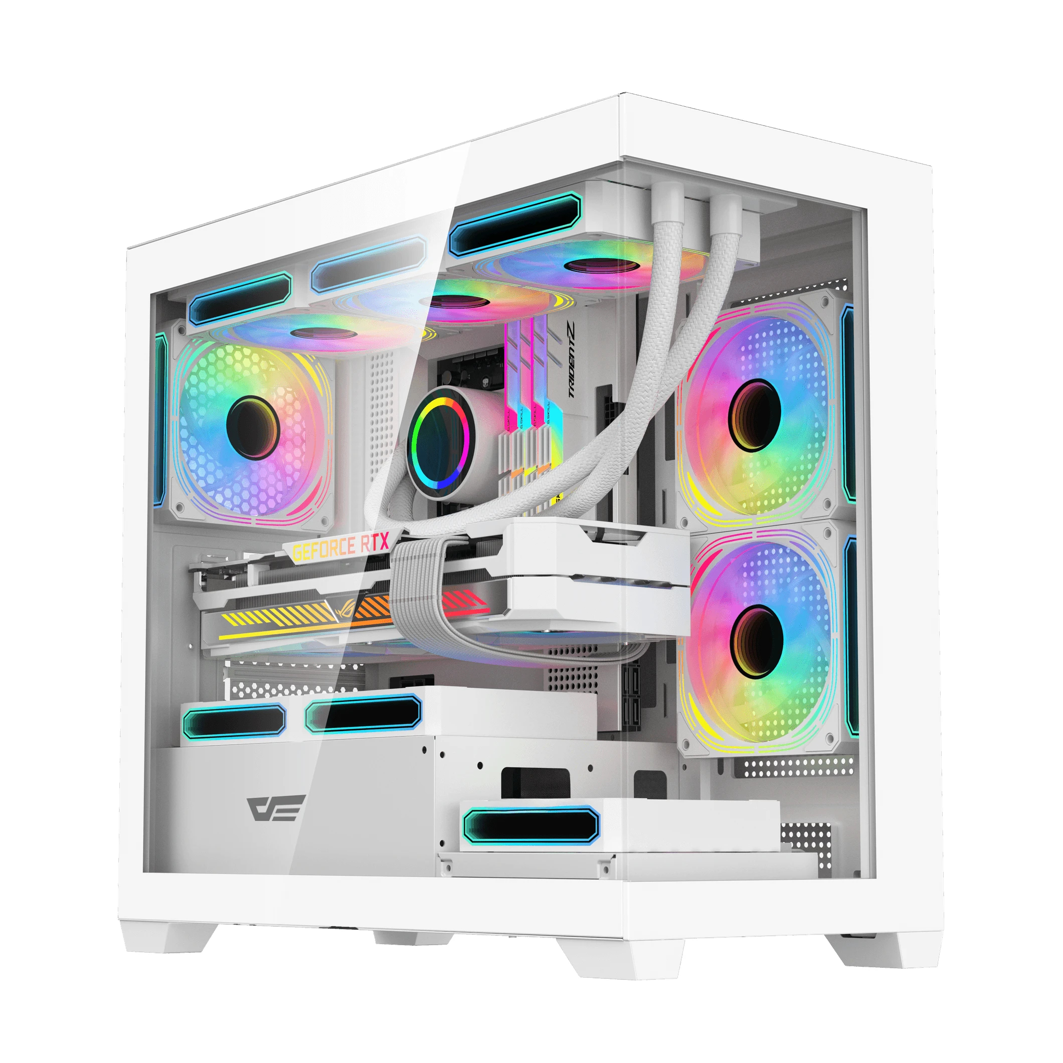 Darkflash кутия Case mATX - DS900M White - 6 x 120 mm Infinity Mirror A-RGB