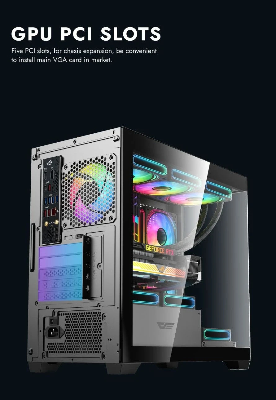Darkflash кутия Case mATX - DS900M White - 6 x 120 mm Infinity Mirror A-RGB
