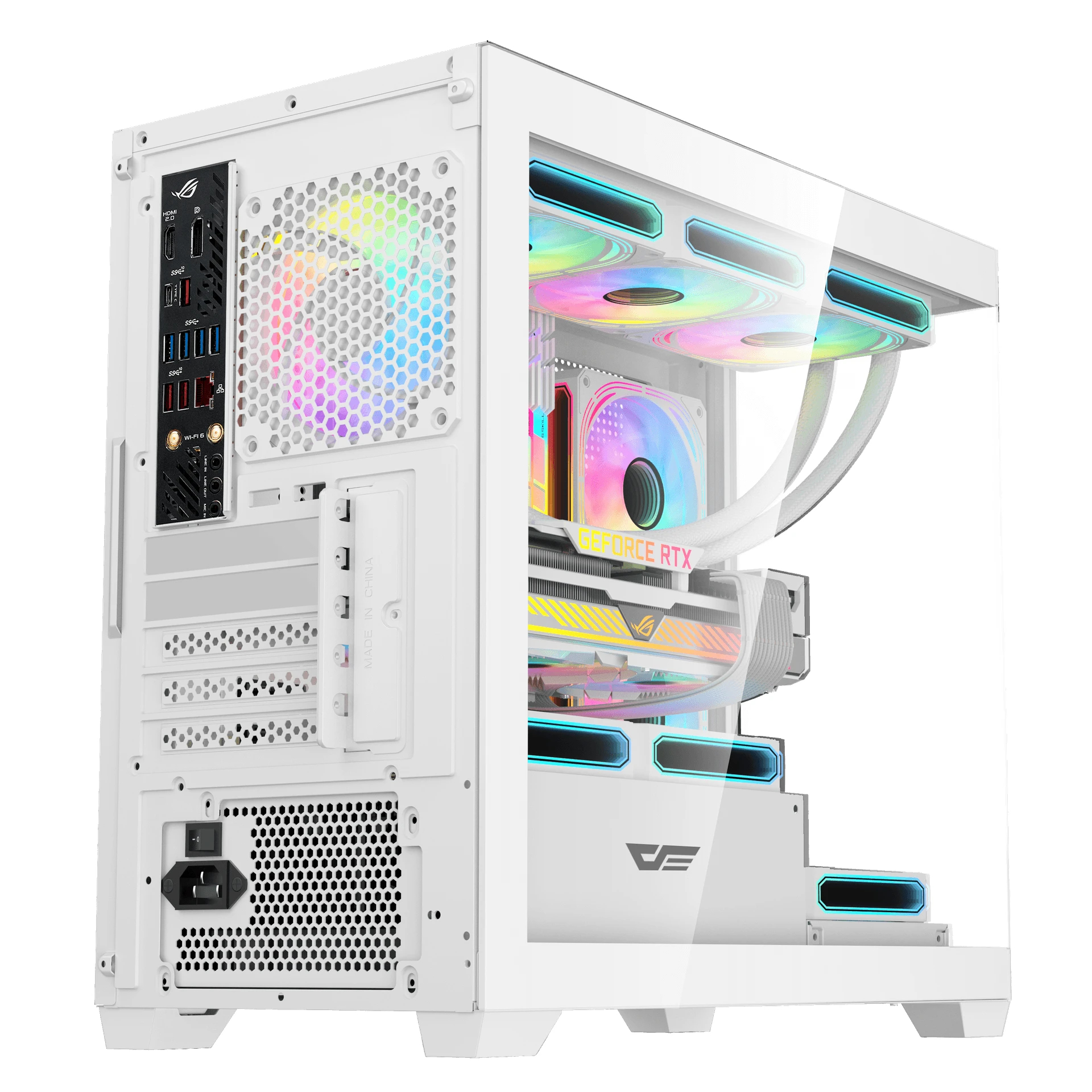 Darkflash кутия Case mATX - DS900M White - 6 x 120 mm Infinity Mirror A-RGB