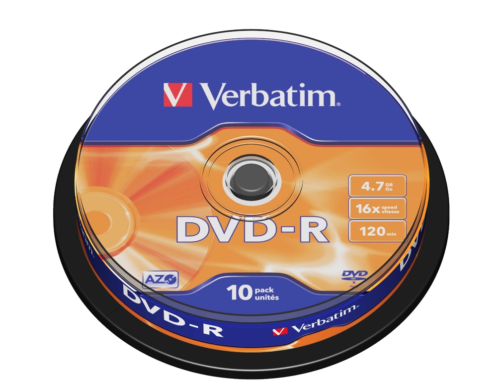 Verbatim DVD-R AZO 4.7GB 16X MATT SILVER SURFACE (10 PACK)