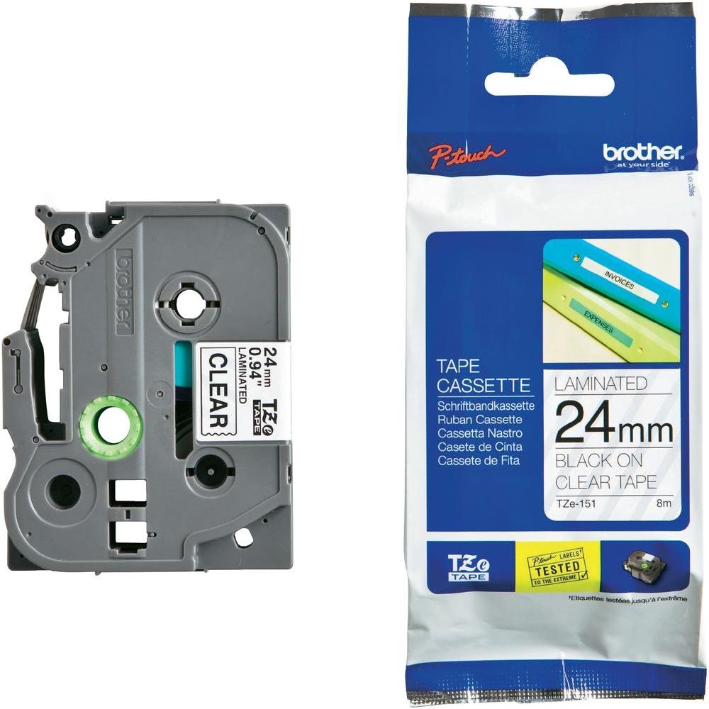 Brother TZe-151 Tape Black on Clear