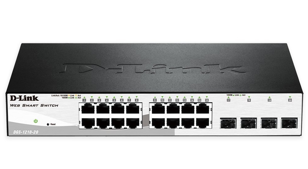 D-Link 16 10/100/1000 Base-T port with 4 x 1000Base-T /SFP ports