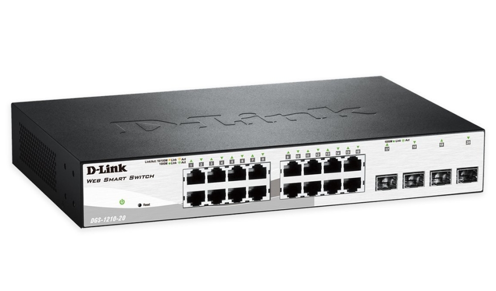D-Link 16 10/100/1000 Base-T port with 4 x 1000Base-T /SFP ports