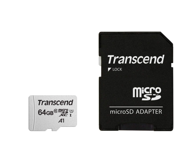 Transcend 64GB microSD w/ adapter UHS-I U1 A1