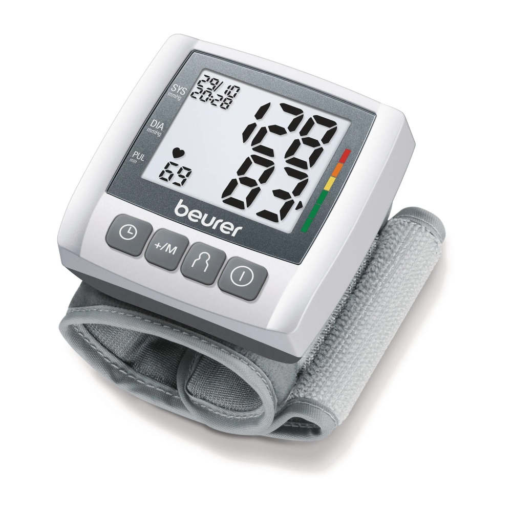 Beurer BC 30 Wrist blood pressure monitor; risk indicator; arrhythmia detection; medical device; circumferences 13.5-19.5 cm; storage bag