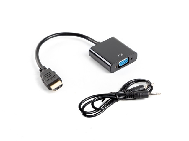 Lanberg adapter HDMI-A (m) -> VGA (f) + minijack 3.5mm (f)