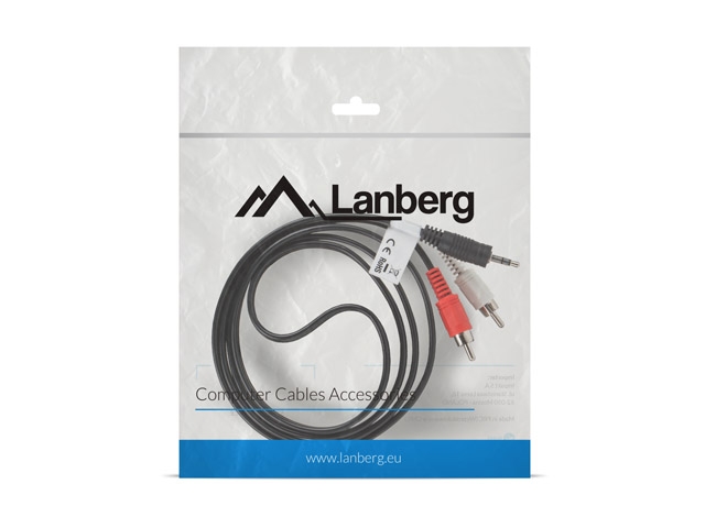 Lanberg mini jack 3.5mm (M) 3 pin -> 2X RCA (chinch) (M) cable 1.5m