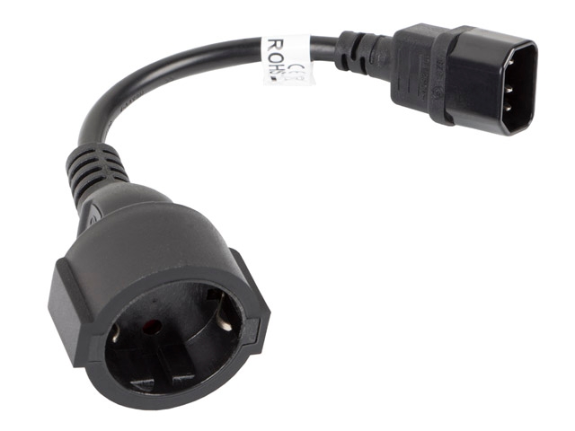 Lanberg extension power supply cable IEC 320 C14 -> Schuko (F) 20cm