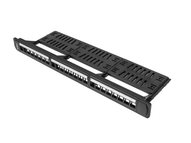 Lanberg patch panel blank 24 port 1U with organizer for keystone modules