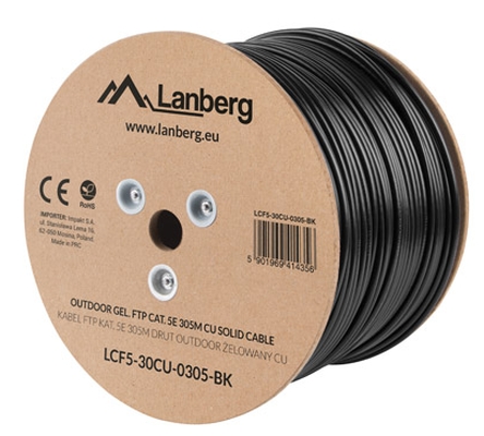 Lanberg outdoor LAN cable gel-filled FTP CAT.5E 305m solid CU