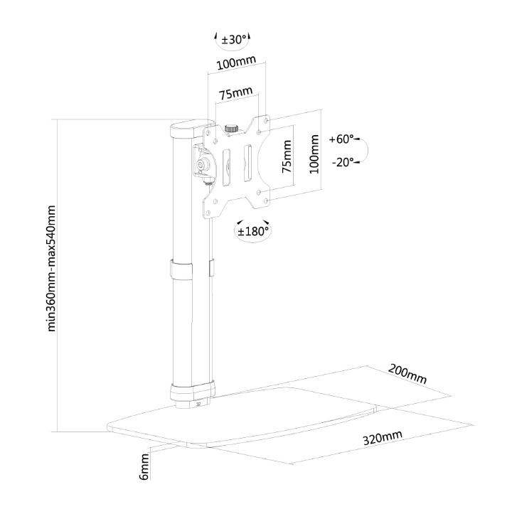 Neomounts Flat Screen Desk Mount (stand)