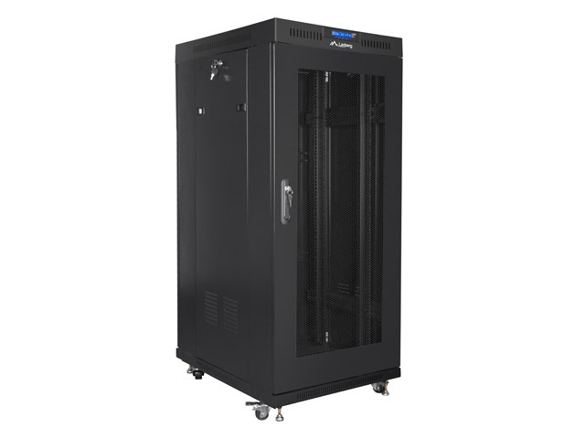 Lanberg rack cabinet 19" free-standing 27U / 600x800 self-assembly flat pack with mesh door LCD
