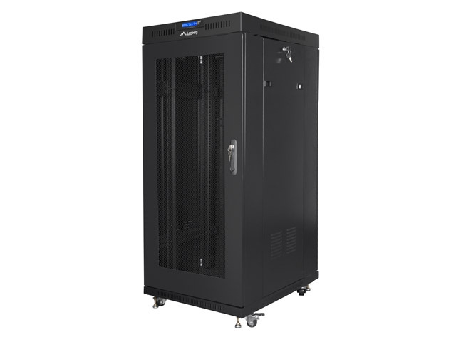 Lanberg rack cabinet 19" free-standing 27U / 600x800 self-assembly flat pack with mesh door LCD