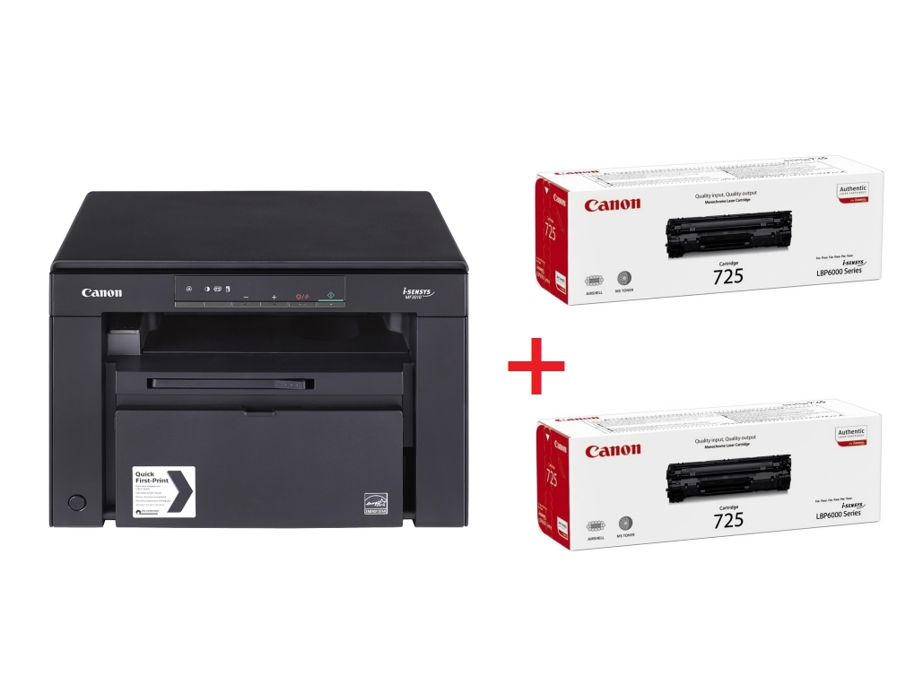 Canon i-SENSYS MF3010 Printer/Scanner/Copier + 2x Canon CRG-725