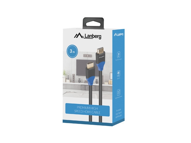 Lanberg HDMI M/M V2.0 cable 3m 4K CU box
