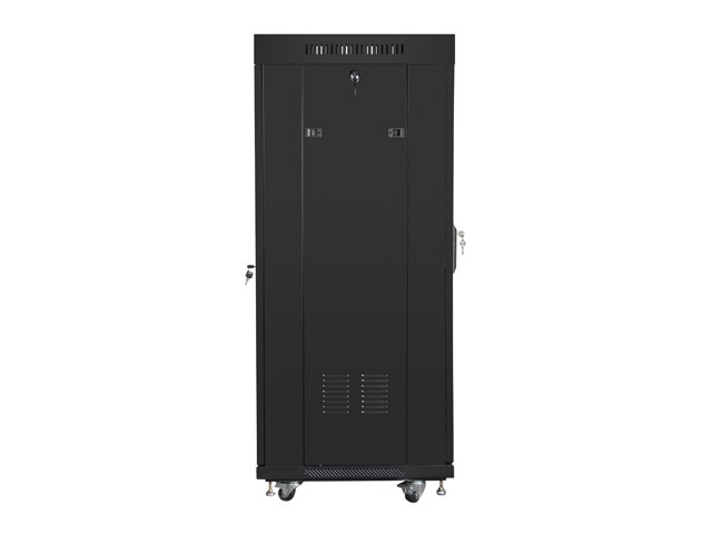 Lanberg rack cabinet 19" free-standing 27U / 600x600 self-assembly flat pack with glass door LCD