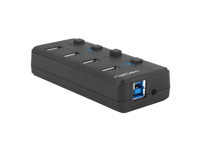 Natec USB 3.0 Hub Mantis 2 4-Port On/Off With AC Adapter