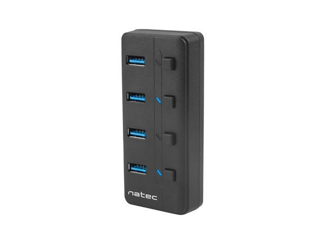 Natec USB 3.0 Hub Mantis 2 4-Port On/Off With AC Adapter