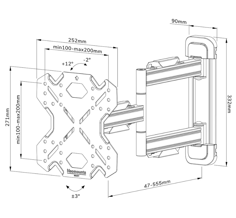 Neomounts Select Screen Wall Mount (full motion