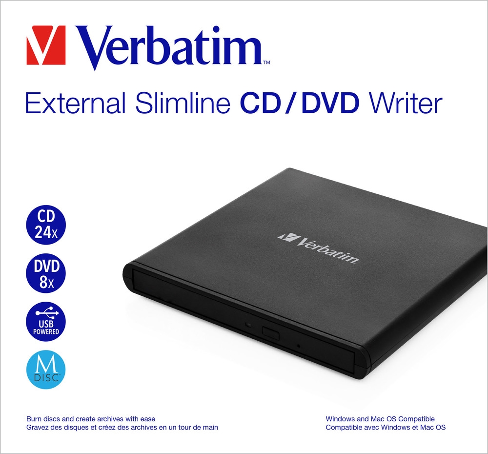 Verbatim Mobile DVD ReWriter USB 2.0 Black (Light Version)