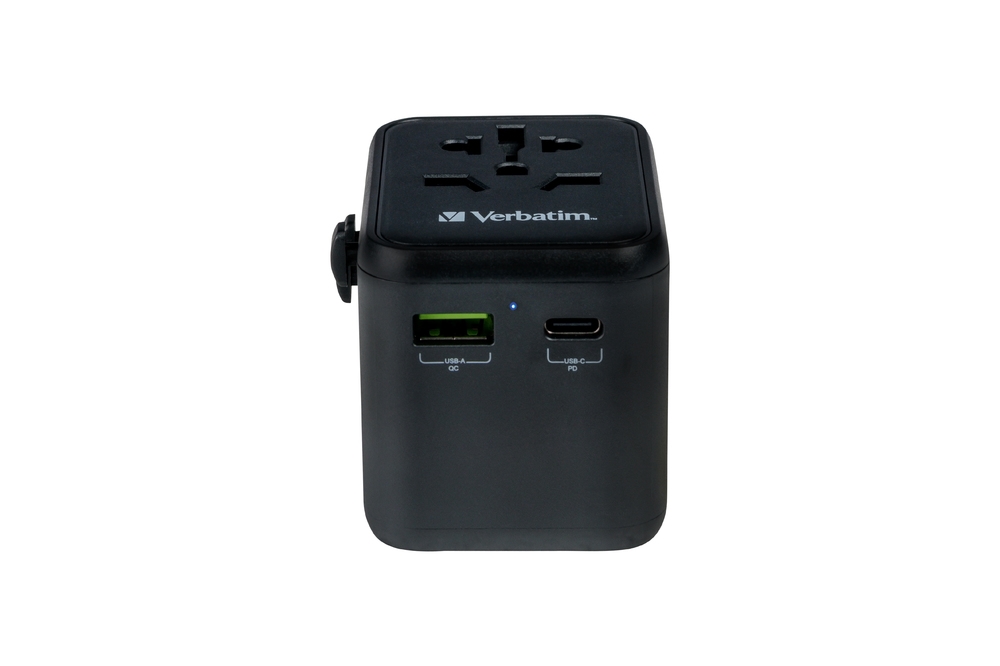 Verbatim UTA-02 Universal Travel Adapter with 1 x USB-C PD 20W / 1 x USB-A QC 3.0