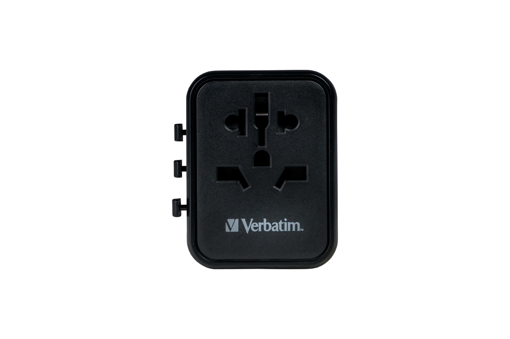 Verbatim UTA-02 Universal Travel Adapter with 1 x USB-C PD 20W / 1 x USB-A QC 3.0