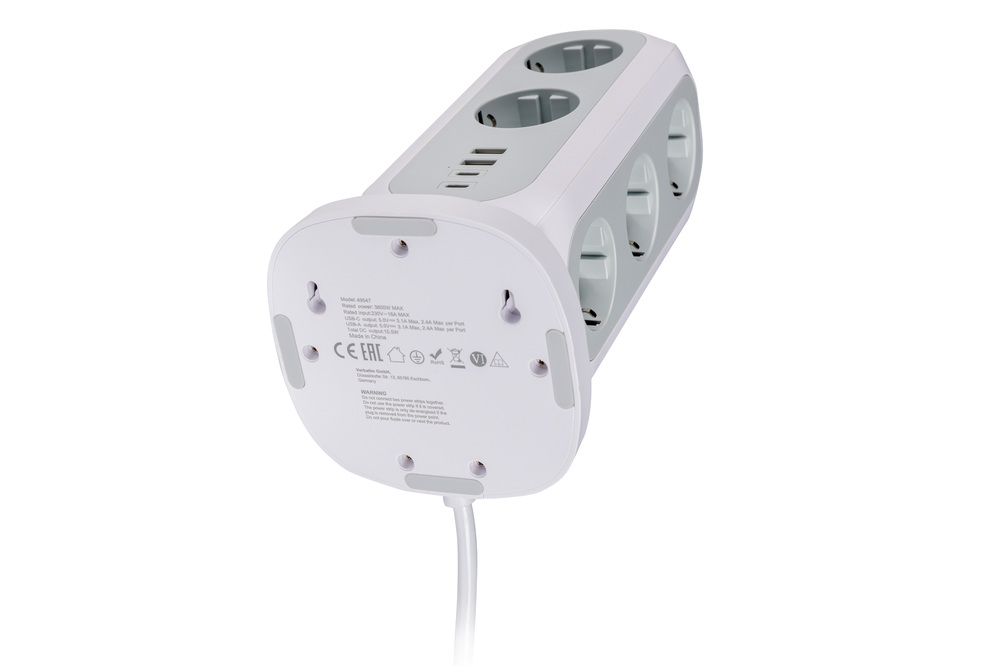 Verbatim EUPT-01 EU Power Tower 11 AC with 2 x USB-C / 2 x USB-A