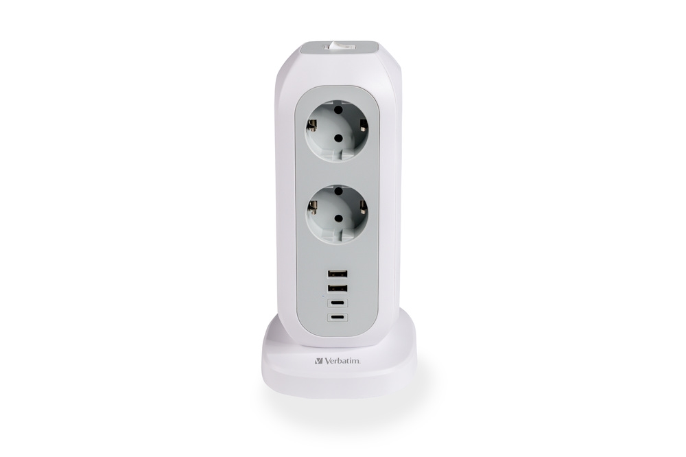 Verbatim EUPT-01 EU Power Tower 11 AC with 2 x USB-C / 2 x USB-A