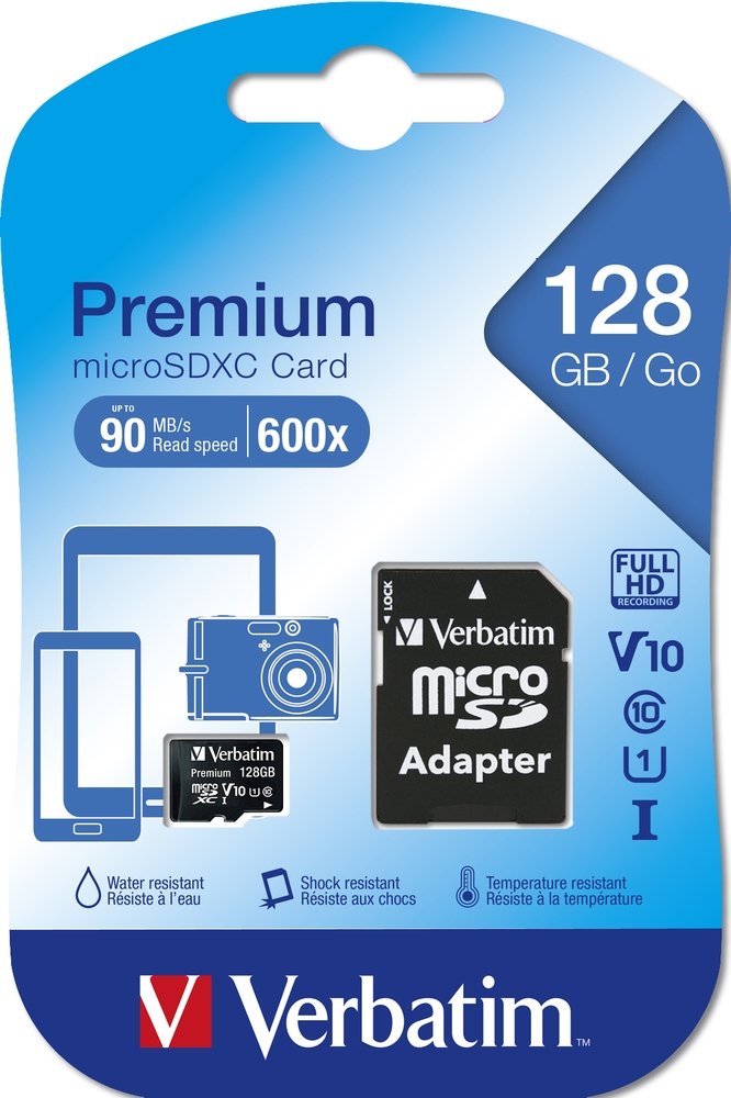 Verbatim Premium micro SDXC 128GB Class 10 (Incl. Adaptor)