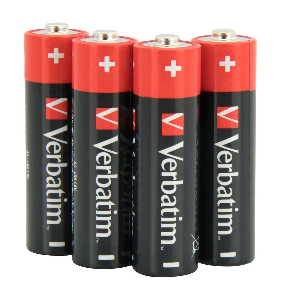 Verbatim Alkaline Battery AA 4 Pack (Shrink Wrap)