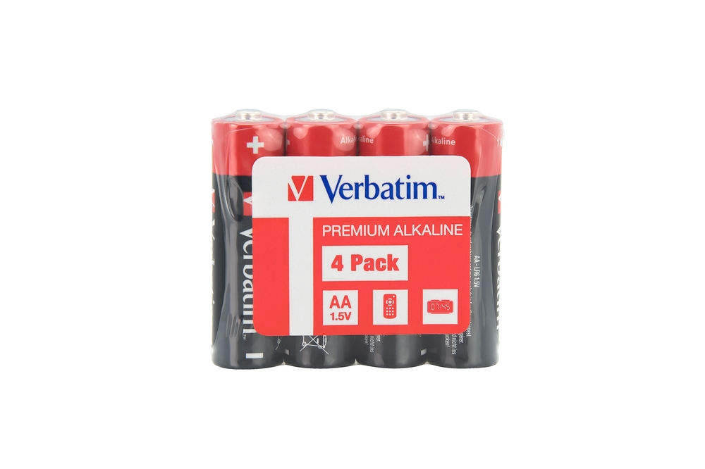 Verbatim Alkaline Battery AA 4 Pack (Shrink Wrap)