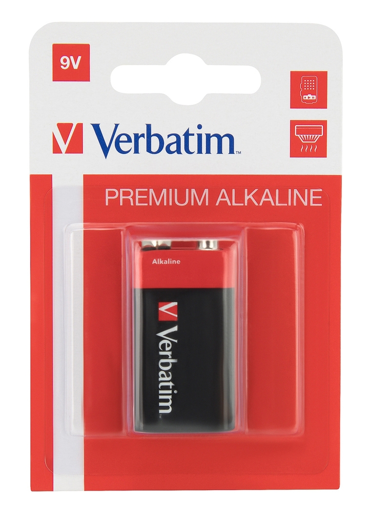 Verbatim Alkaline Battery 9V 1 Pack (Hangcard)