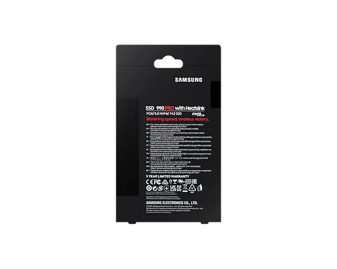 Samsung SSD 990 PRO 2TB Heatsink PCIe 4.0 NVMe 2.0 M.2 V-NAND 3-bit MLC