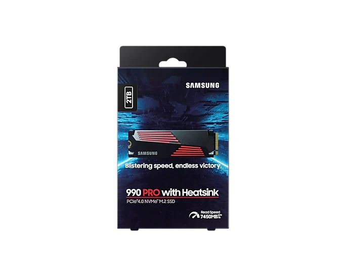 Samsung SSD 990 PRO 2TB Heatsink PCIe 4.0 NVMe 2.0 M.2 V-NAND 3-bit MLC