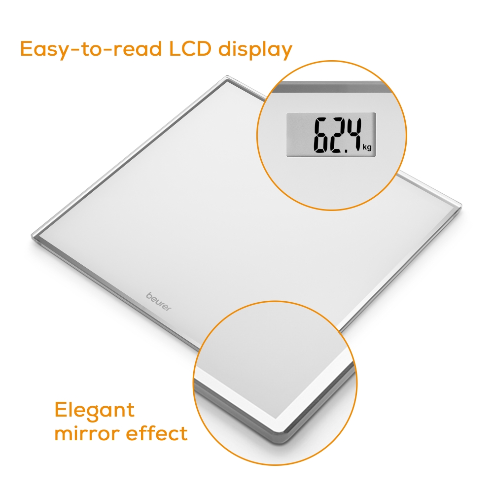 Beurer GS 120 Kompakt Glass bathroom scale black; Automatic switch-off