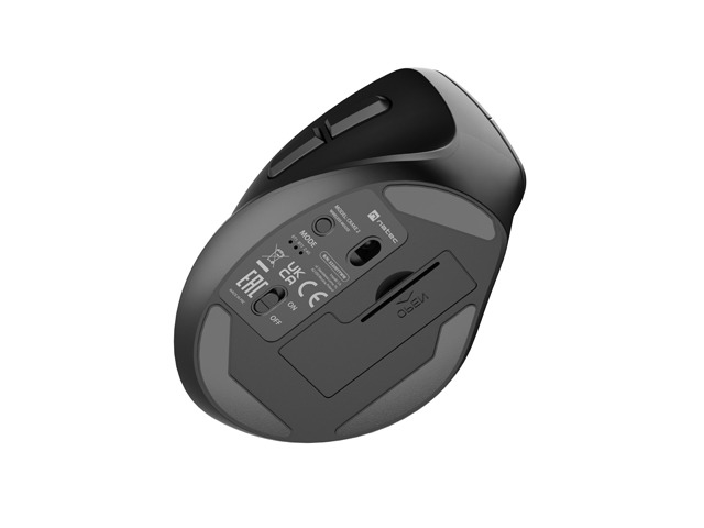 Natec Vertical Mouse Crake 2 BLUETOOTH 5.2 + 2.4GHZ BLACK 2400dpi