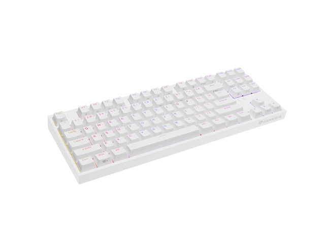 Genesis Gaming Keyboard Thor 404 TKL White RGB Backlight US Layout Yellow Switch